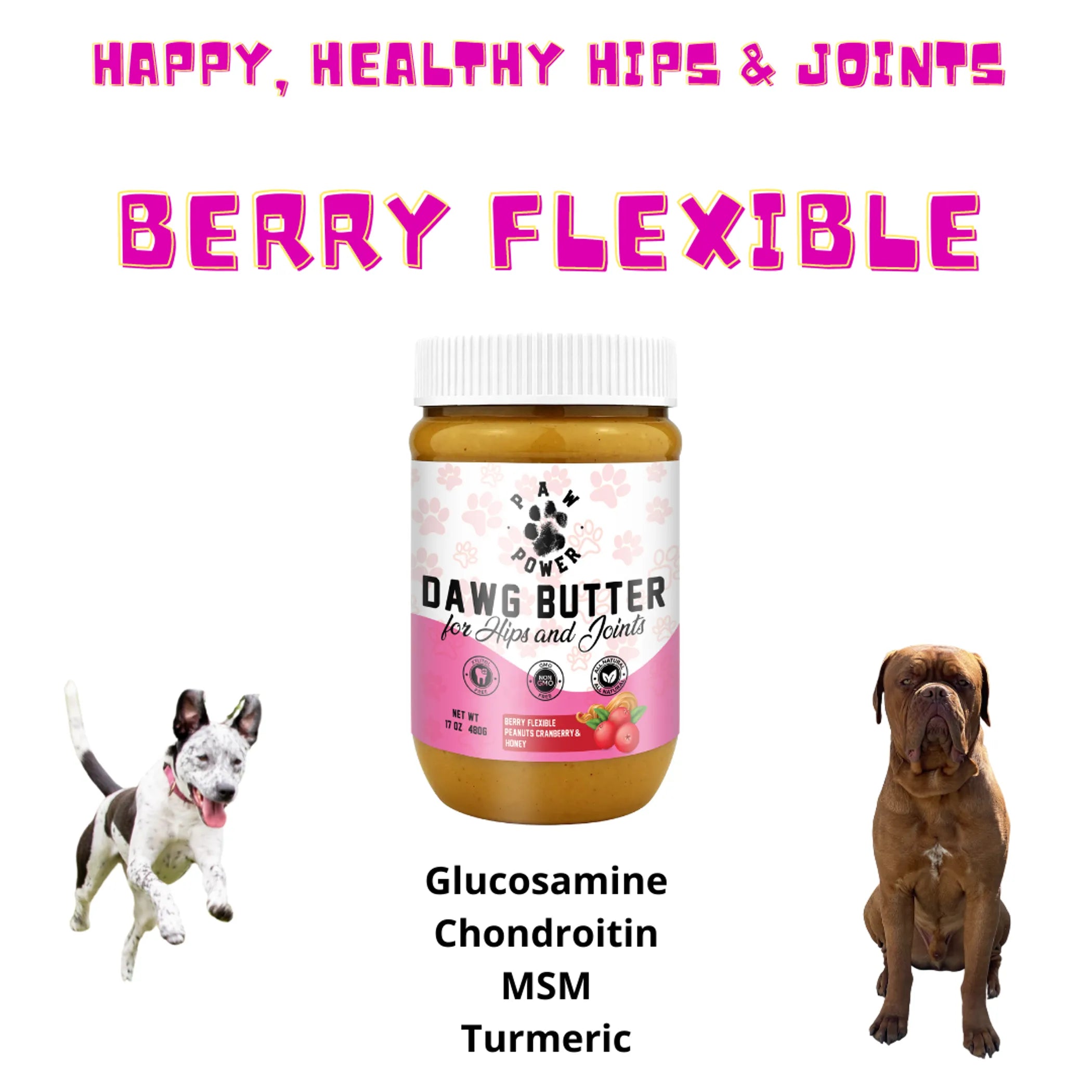 Dawg Butter Berry Flexible — Hip & Joint Support Peanut Butter for Dogs