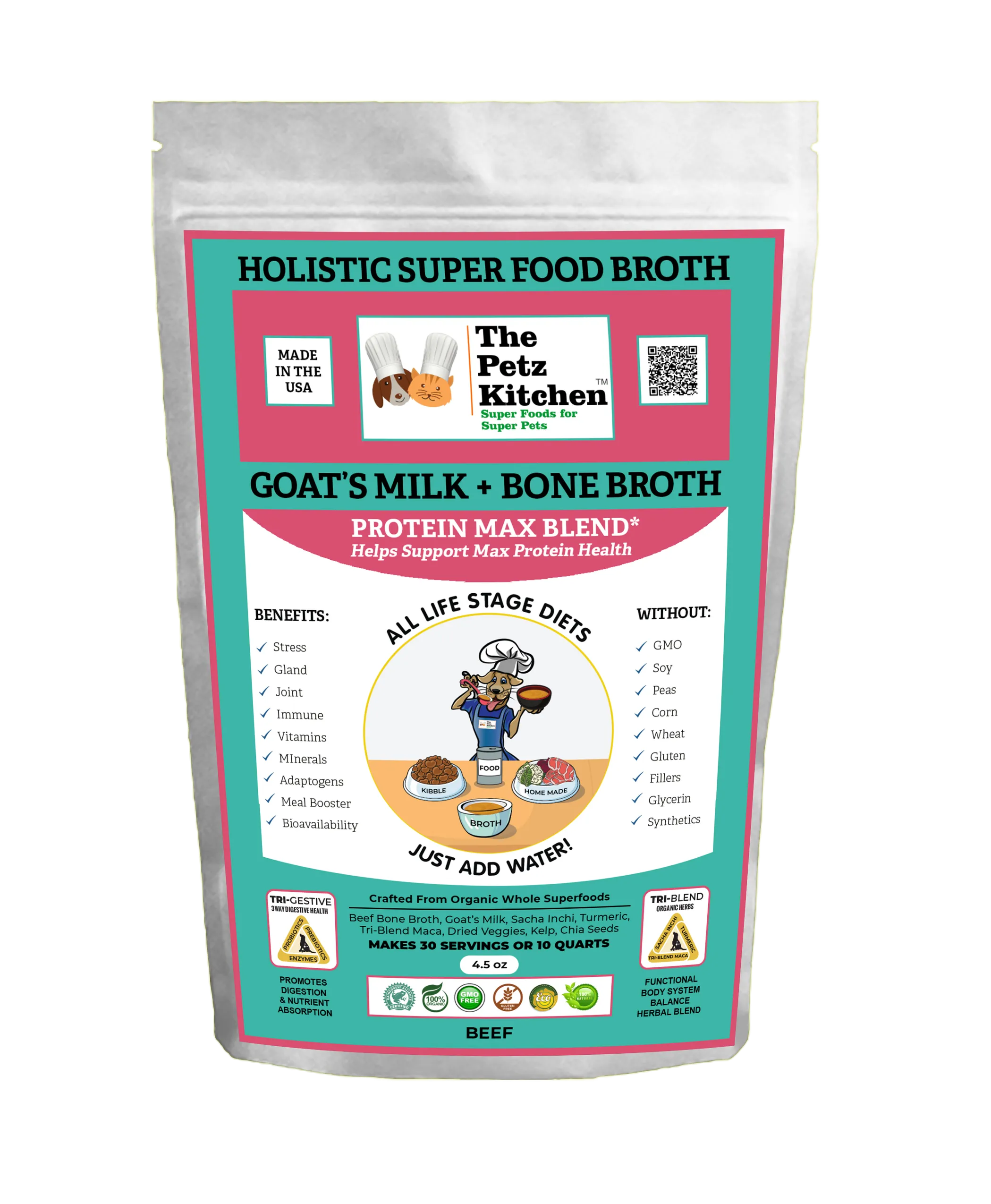 Petz Kitchen Protein Max Blend Broth — Stress, Gland, Joint & Immune Support