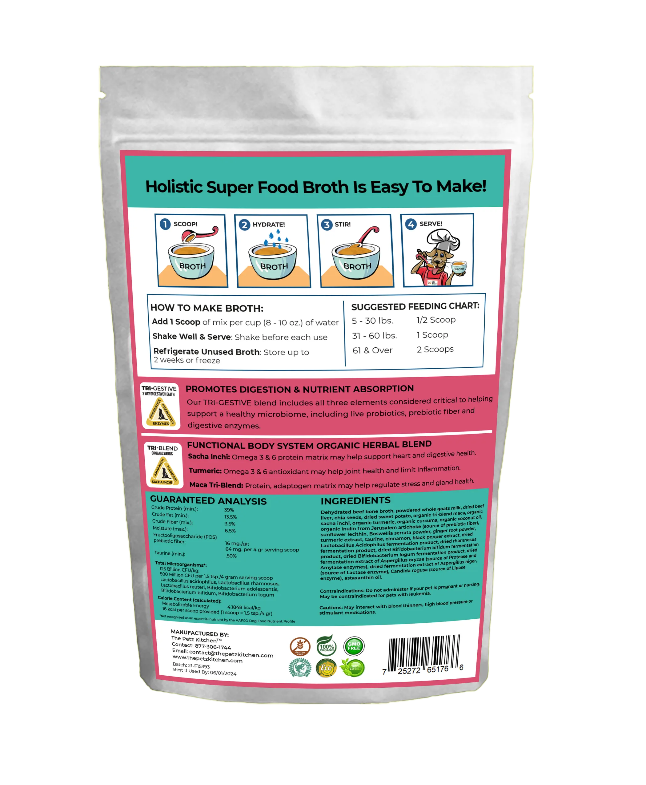 Petz Kitchen Protein Max Blend Broth — Stress, Gland, Joint & Immune Support