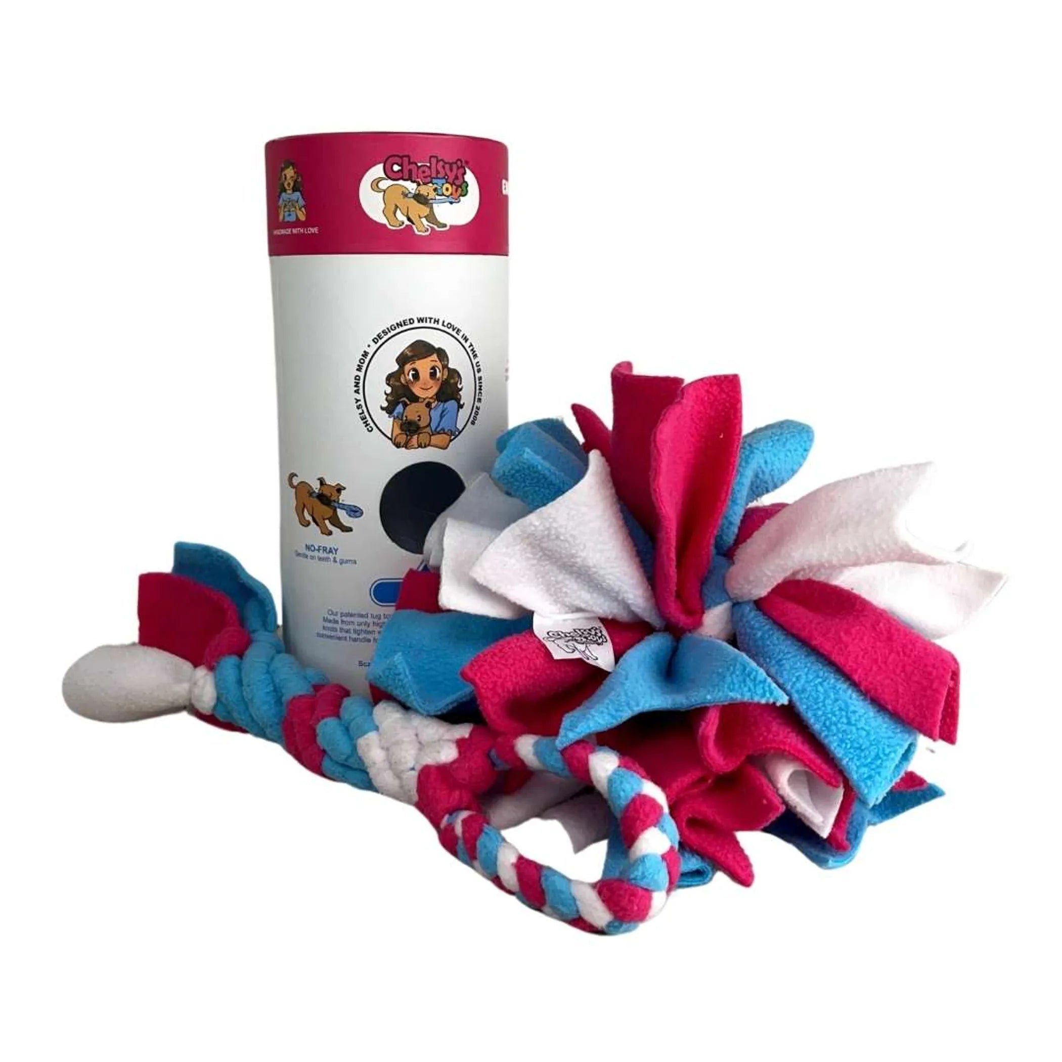 3-in-1 Enrichment Tube — Tug Toy, Treat Dispenser & Snuffle Ball for Dogs