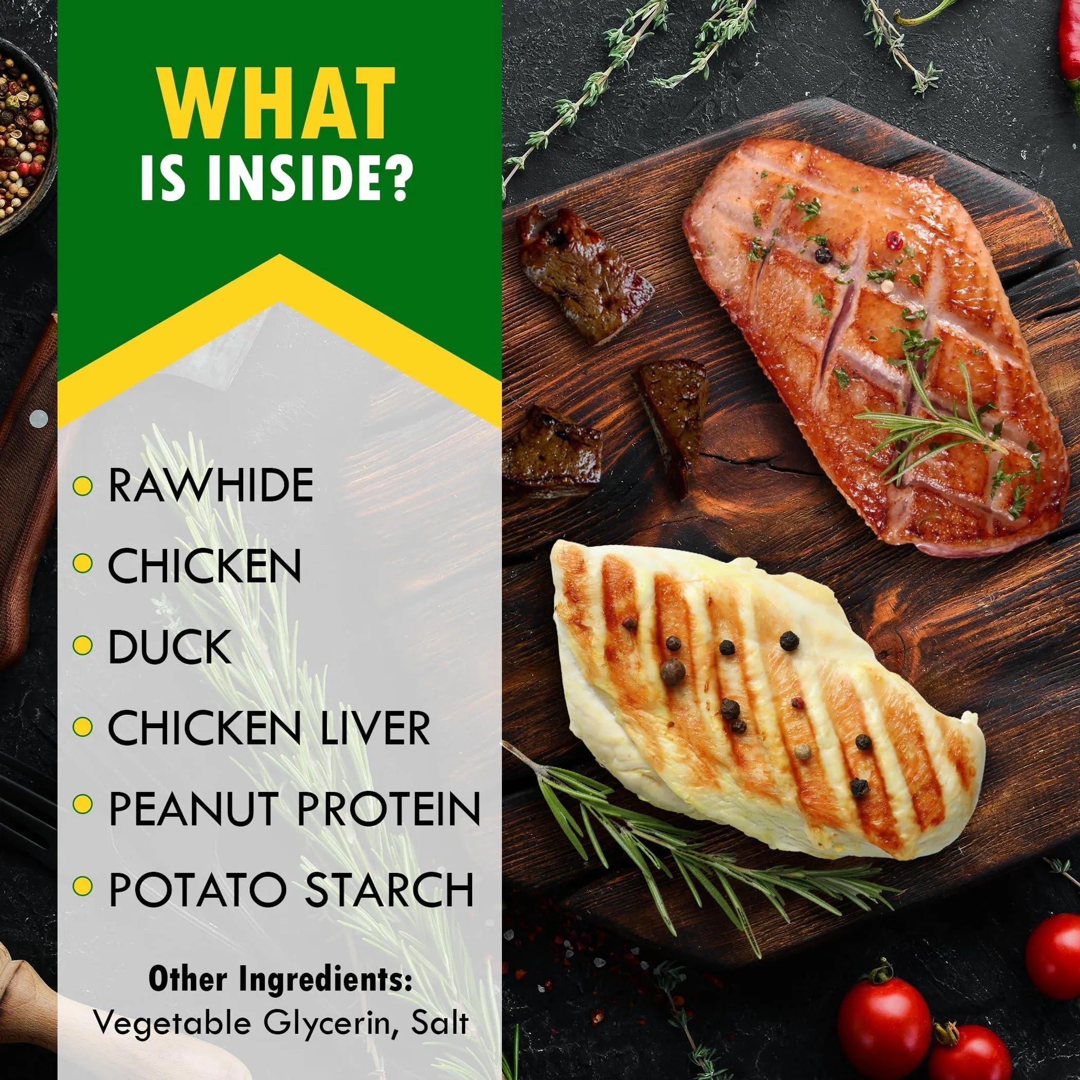 Triple Flavor Duck & Chicken Rawhide Chews — Human-Grade, Grain-Free, Long-Lasting
