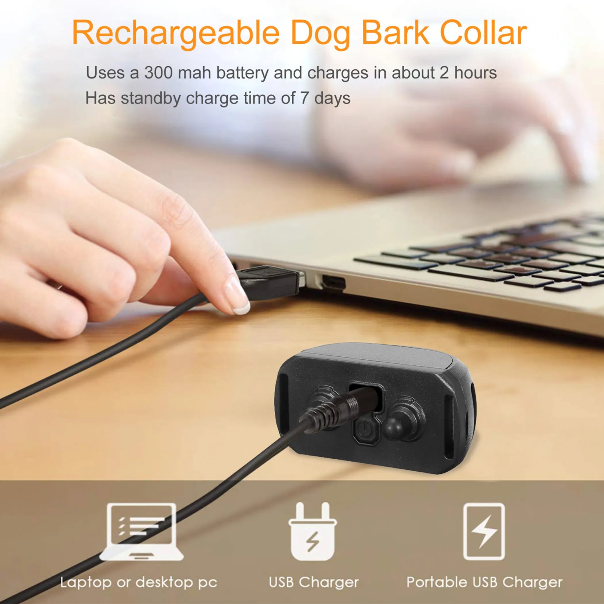 Dog Bark & Training Collar IP67 Waterproof — 1640FT Range, 3-Mode Rechargeable System