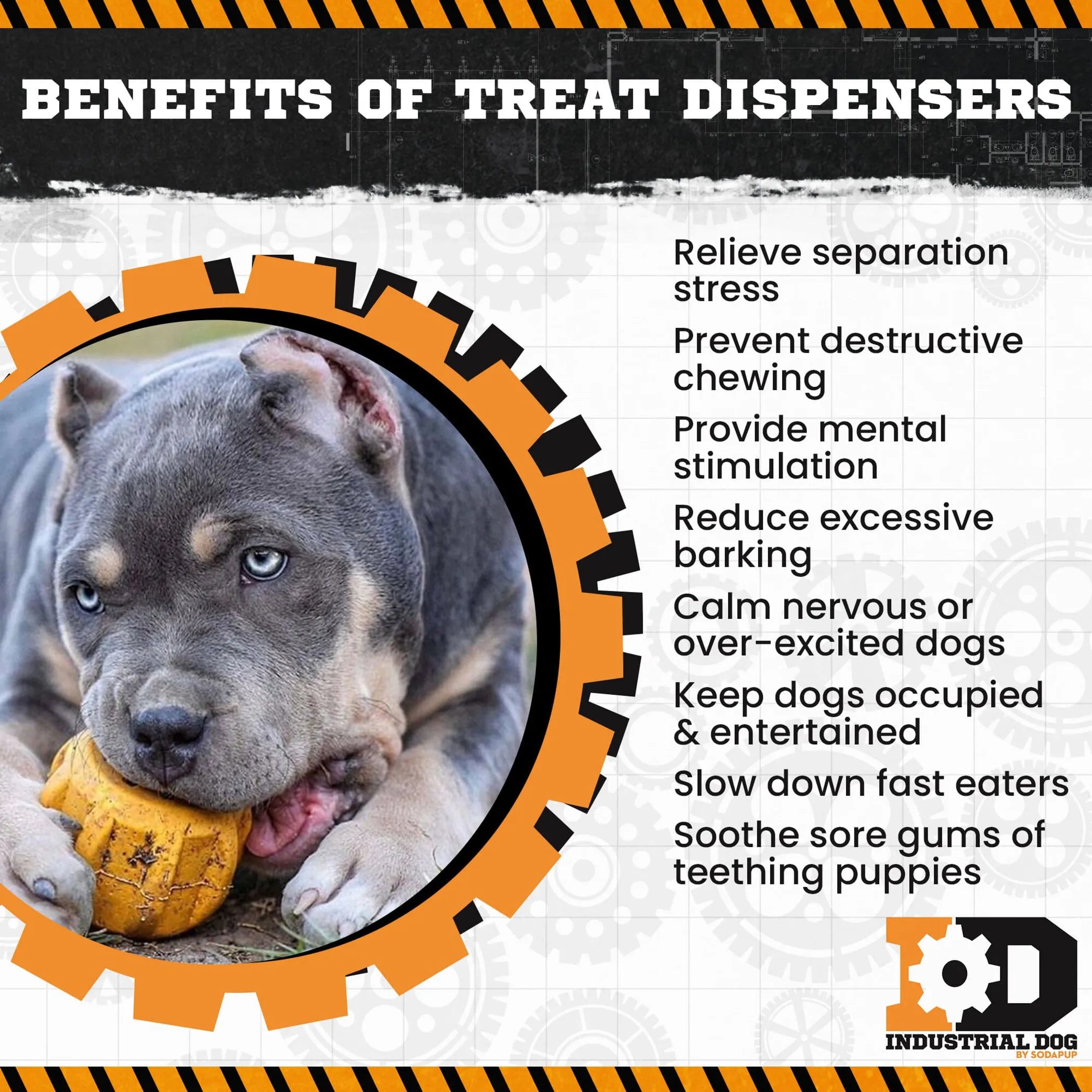 SodaPup Gear eDispenser — Durable Rubber Chew Holder & Treat Pocket for Power Chewers