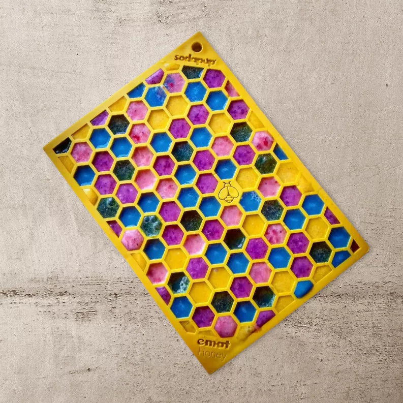 SodaPup Flower Power & Honeycomb eMat Lick Mat Bundle — Calming Enrichment for Small Dogs