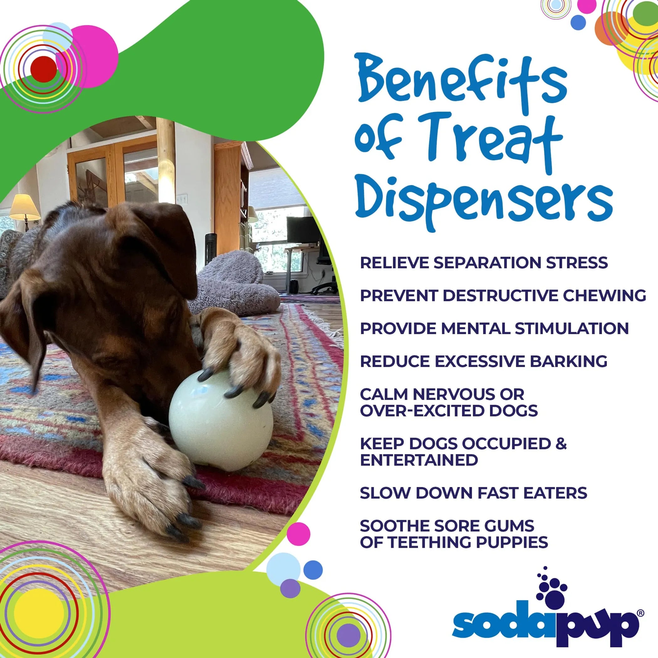 SodaPup PUP-X Glow Ball — Treat Dispenser, Water Toy & Fetch Ball for Active Dogs