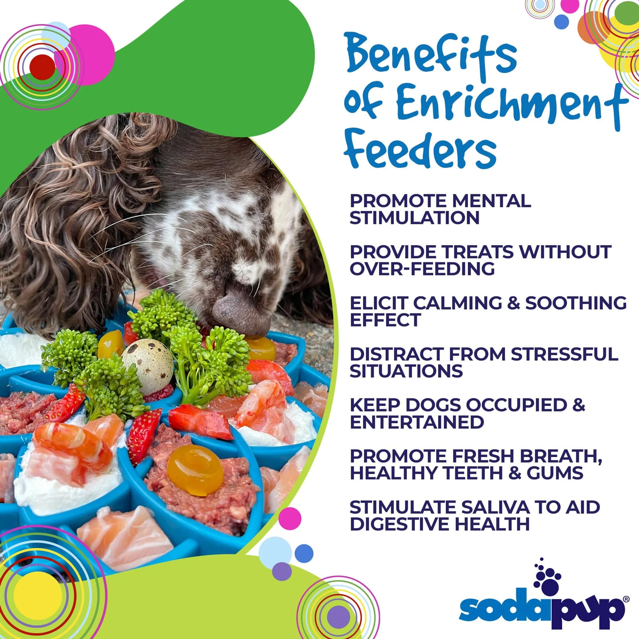 SodaPup Mandala eTray — Slow Feeder & Lick Mat Enrichment Tray for Dogs