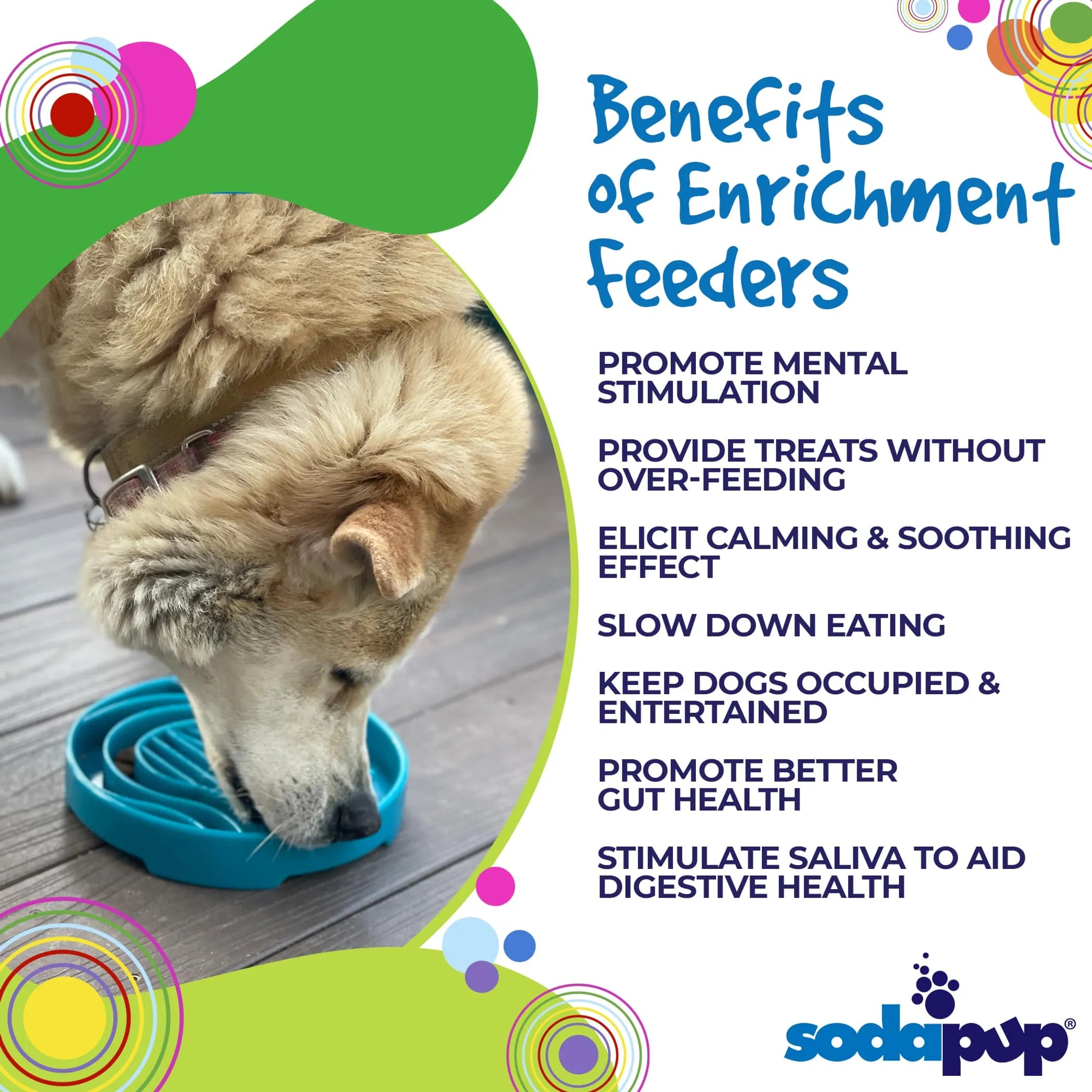 SodaPup Baja Design eTray — Shallow Slow Feeder & Lick Mat Enrichment Tray for Dogs