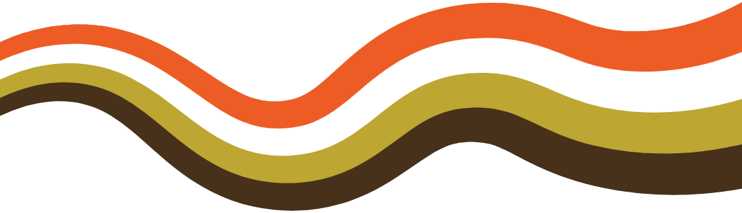 Wavy pattern with orange, yellow, and brown lines on a white background