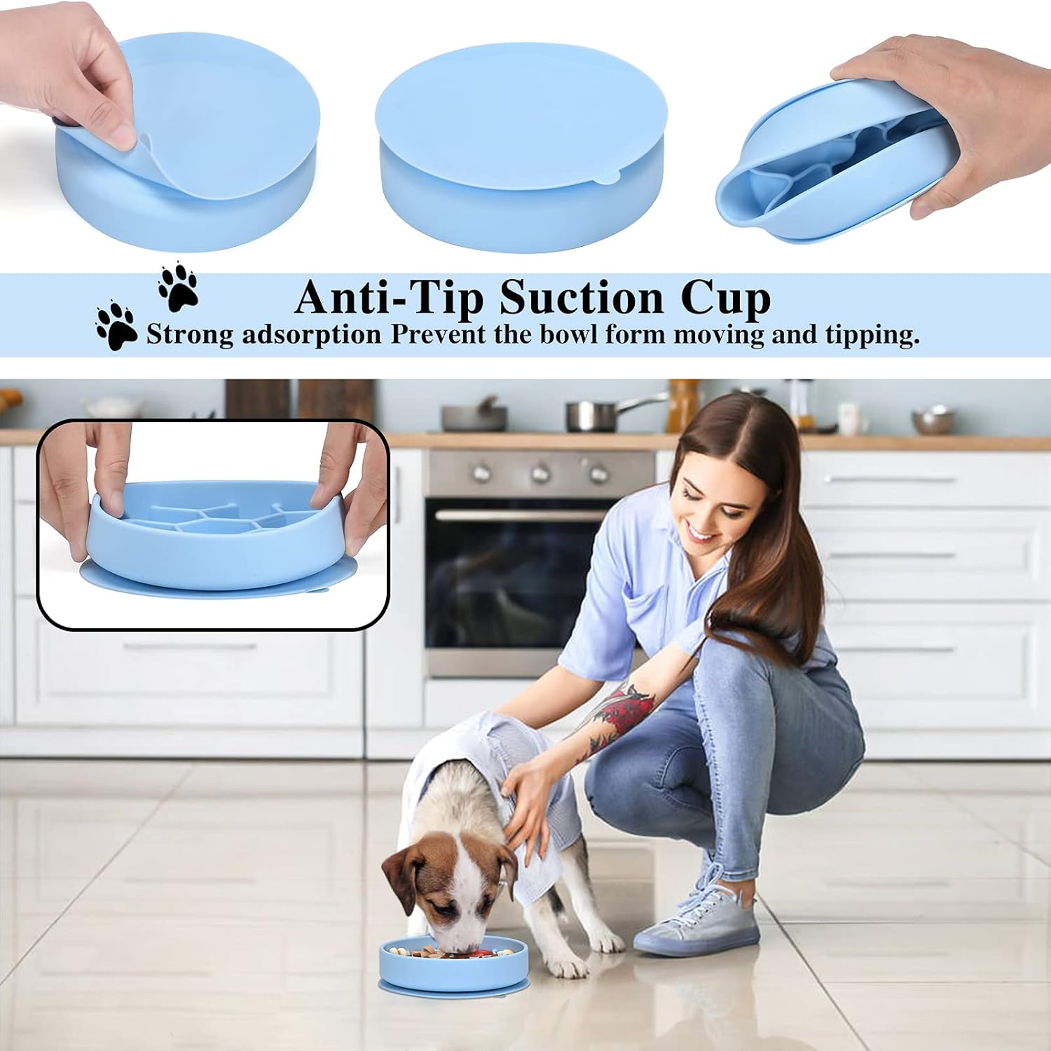 Mr. Peanut's Silicone Slow Feeder Dog Bowl — Veterinarian Designed, BPA-Free