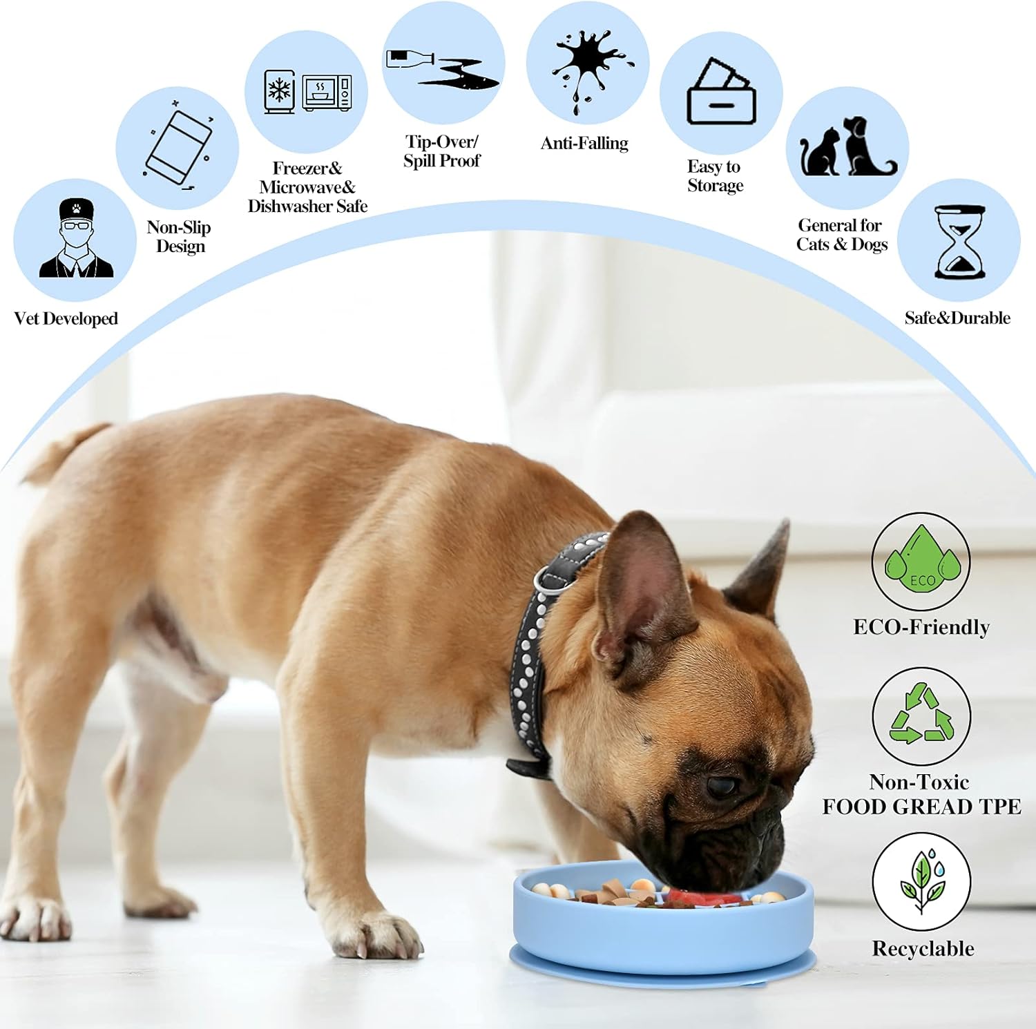 Mr. Peanut's Silicone Slow Feeder Dog Bowl — Veterinarian Designed, BPA-Free