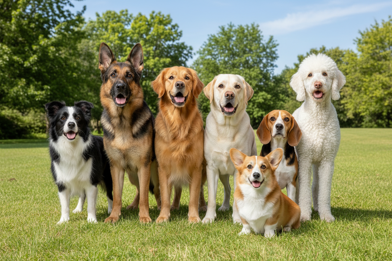 Dog breeds in nature