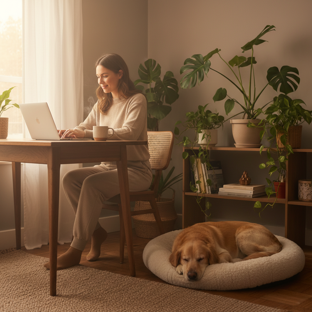 Remote Worker with Dog