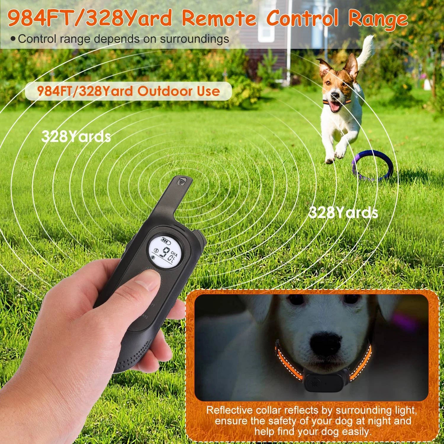 984FT Remote Dog Training Collar — Waterproof, Rechargeable, 3-Mode System